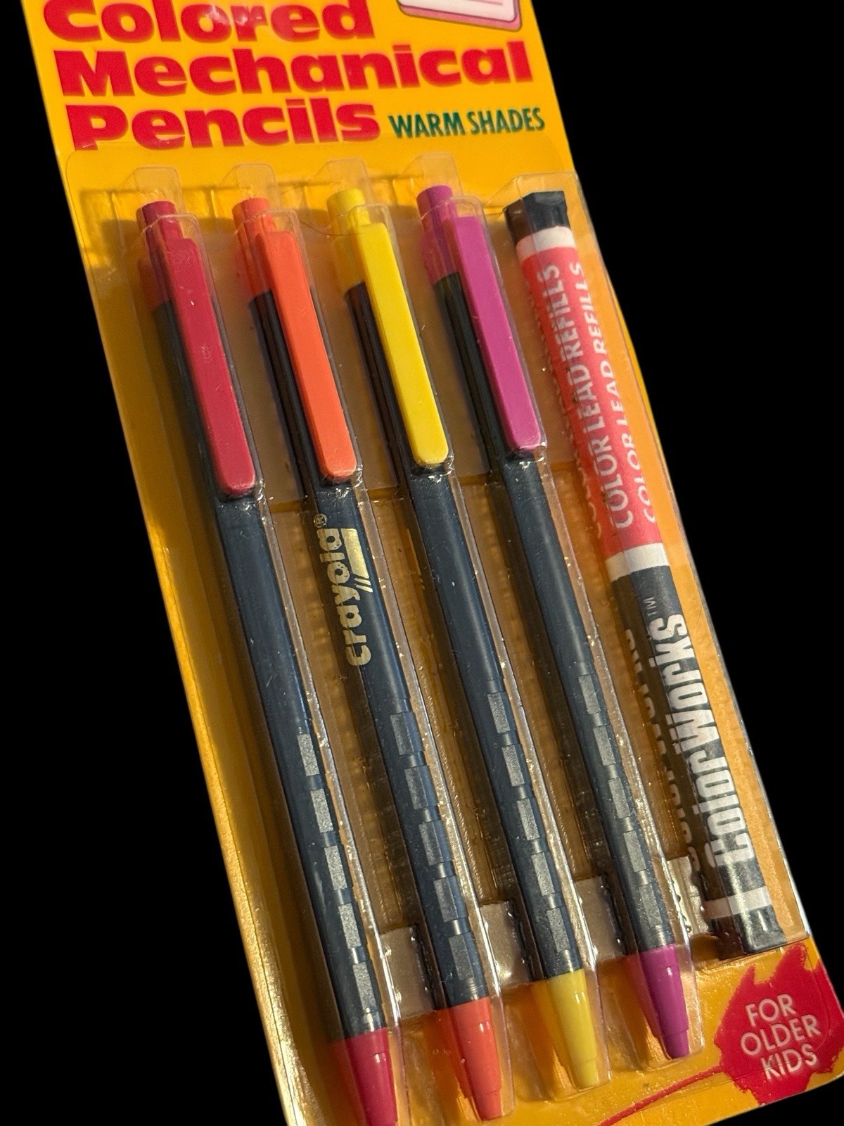 NOS Vintage 1988 Crayola Color Works Warm Shade Erasable Mechanical Lead Pencils