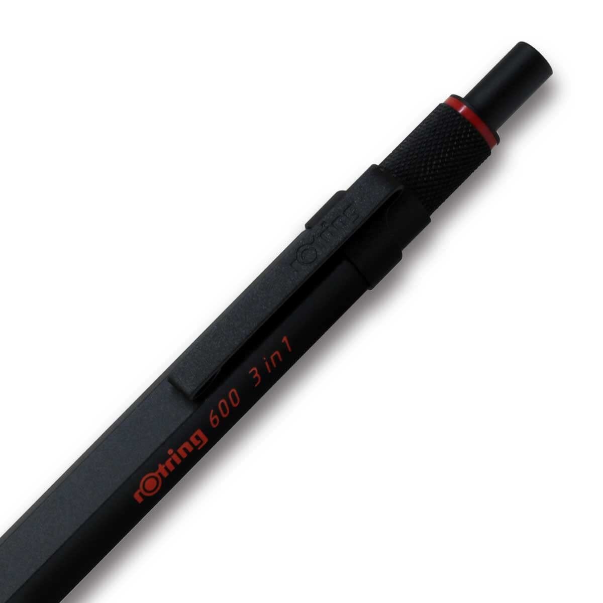 rOtring 600 3 in 1 Multicolor Pen Mechanical Pencil Black Brass Body