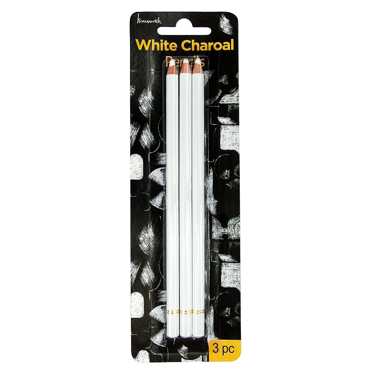Brusarth Professional White Charcoal Pencils Set – 1 Count (Pack of 3),