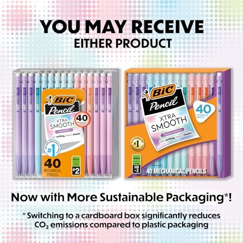 Xtra-Smooth Pastel Mechanical Pencils with 40 Count (Pack of 1) Pastel Edition