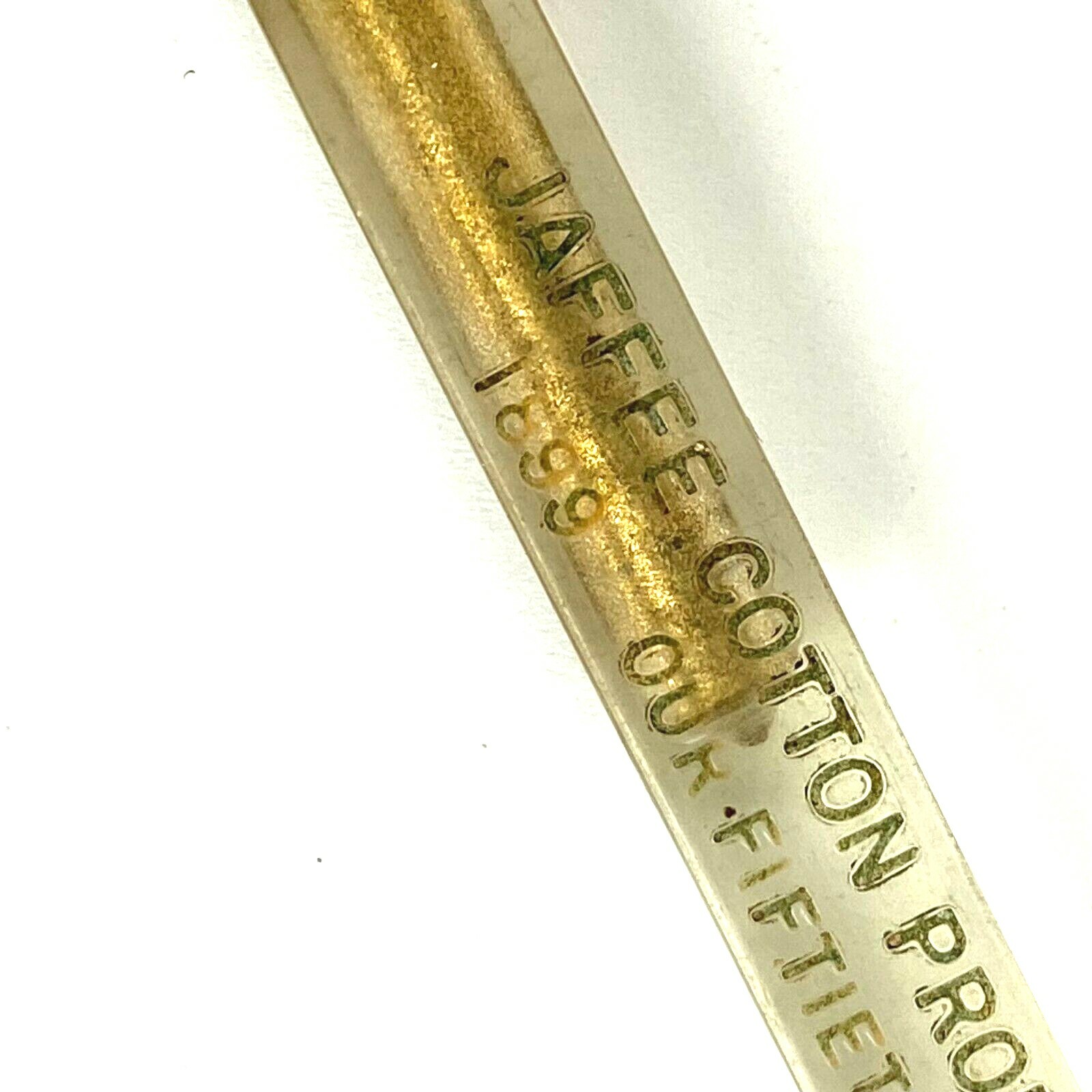 Jaffee Cotton Lucite Mechanical Pencil HA-WI-AN Square Advertising 1949 Vintage