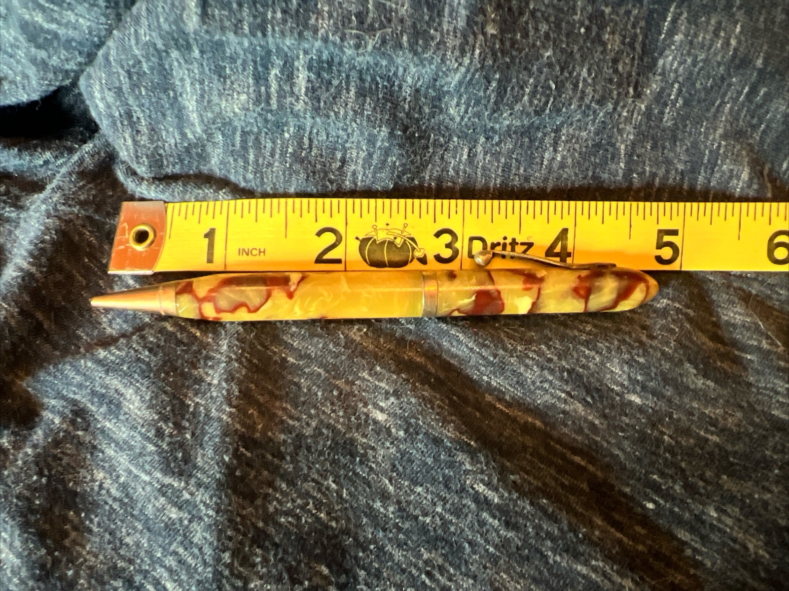 Remington Pen Co Marbled Burgundy Carmel Pin Or Pencil Pen Shell Only No Insides