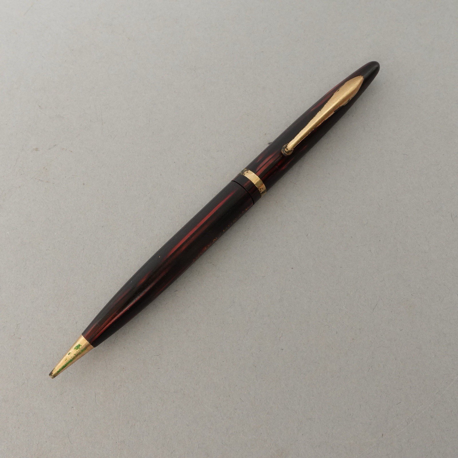 Vtg Sheaffer Balance 400 Mechanical Twist Pencil Carmine Red Striated 1930s