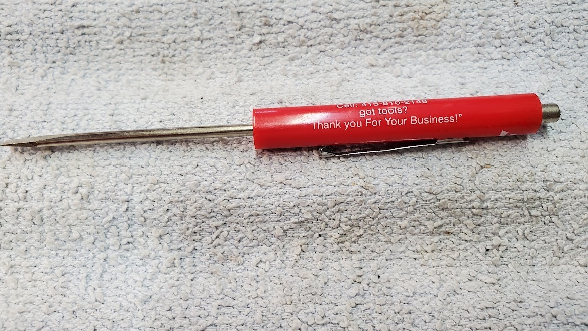 Vintage Snap-On Tools Red and White Mechanical Pencil, And Pocket Screwdriver
