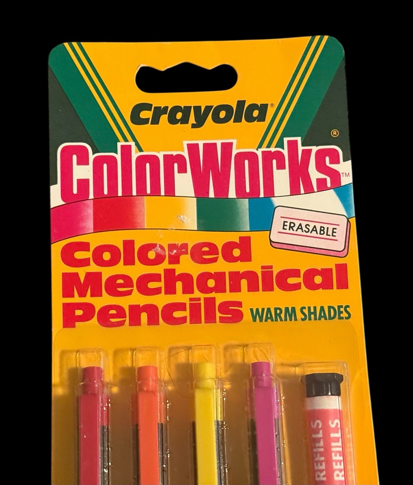 NOS Vintage 1988 Crayola Color Works Warm Shade Erasable Mechanical Lead Pencils
