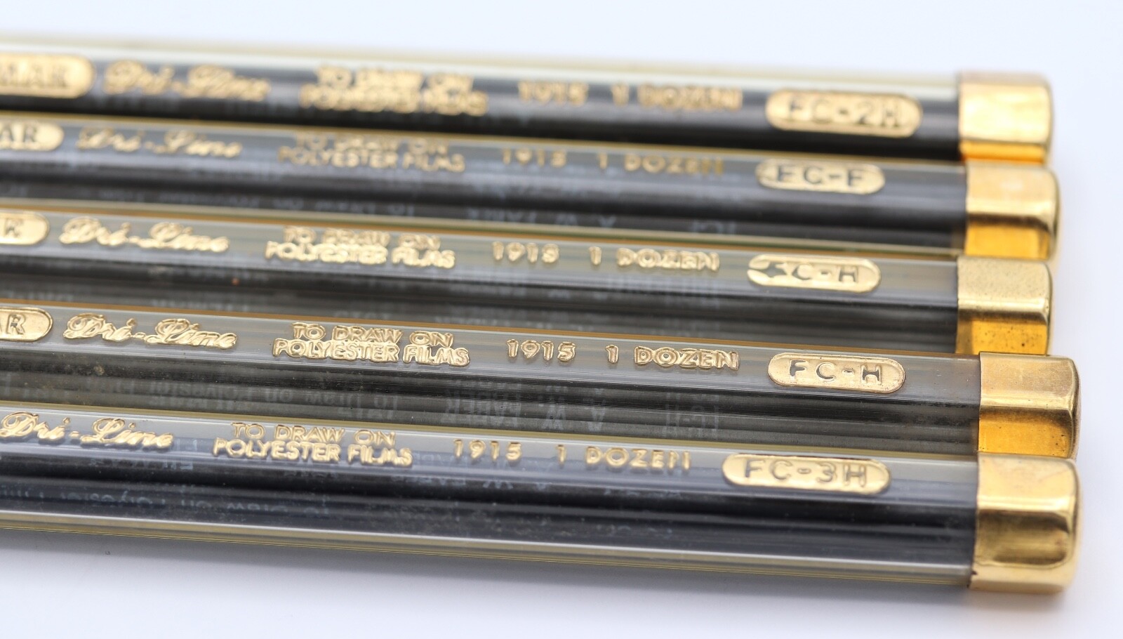 VTG Lot A.W. Faber Drawing Leads Filmar Dri-Line 1915 3H 2H H(2) F + 2 Pencils
