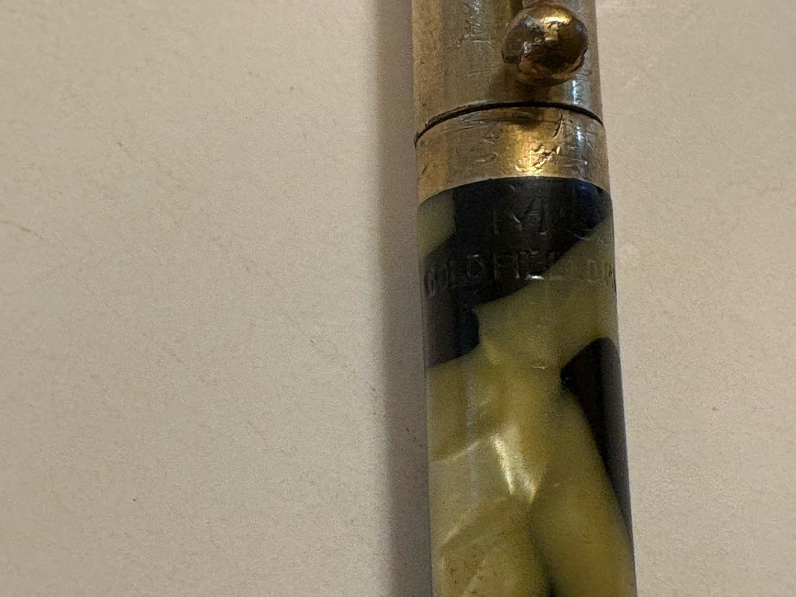 Moore Vintage Black And Pearl Mechanical Pencil Gold-Filled Working