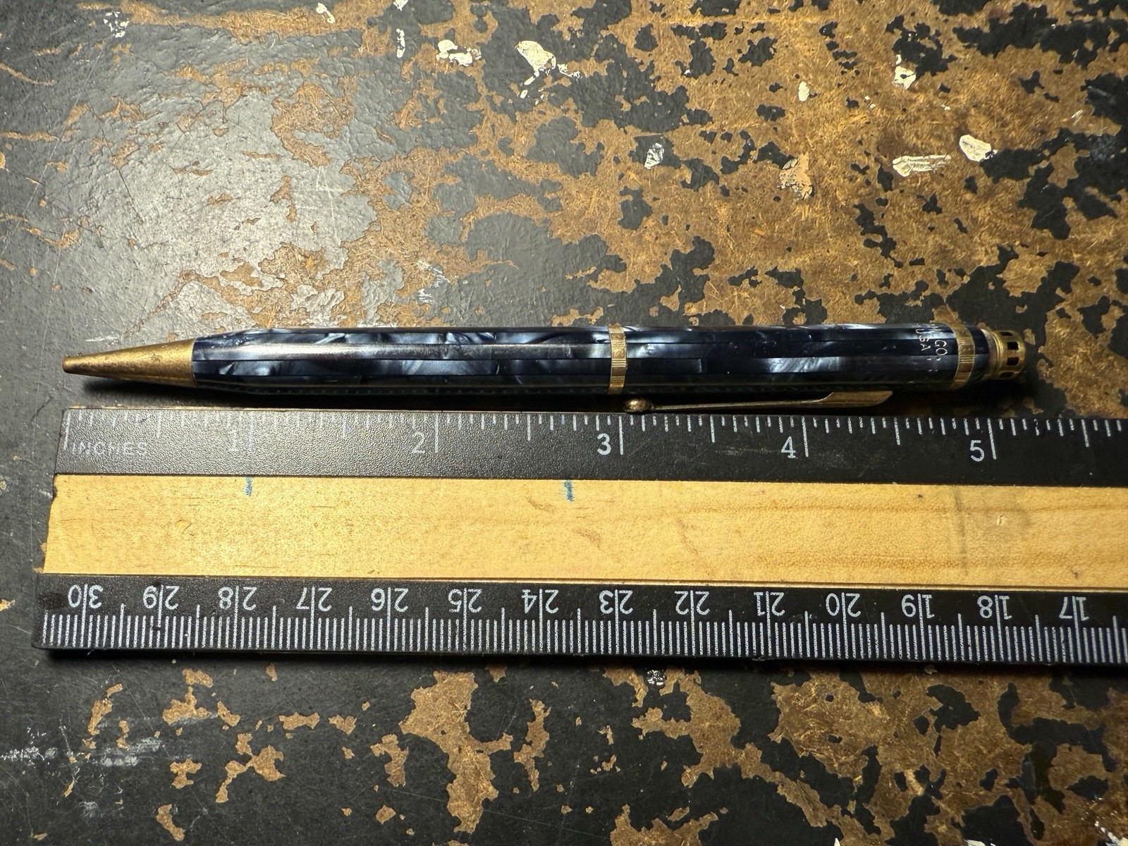 vintage wahl eversharp push Top Gold Blue Black Pearl Mechanical pencil READ