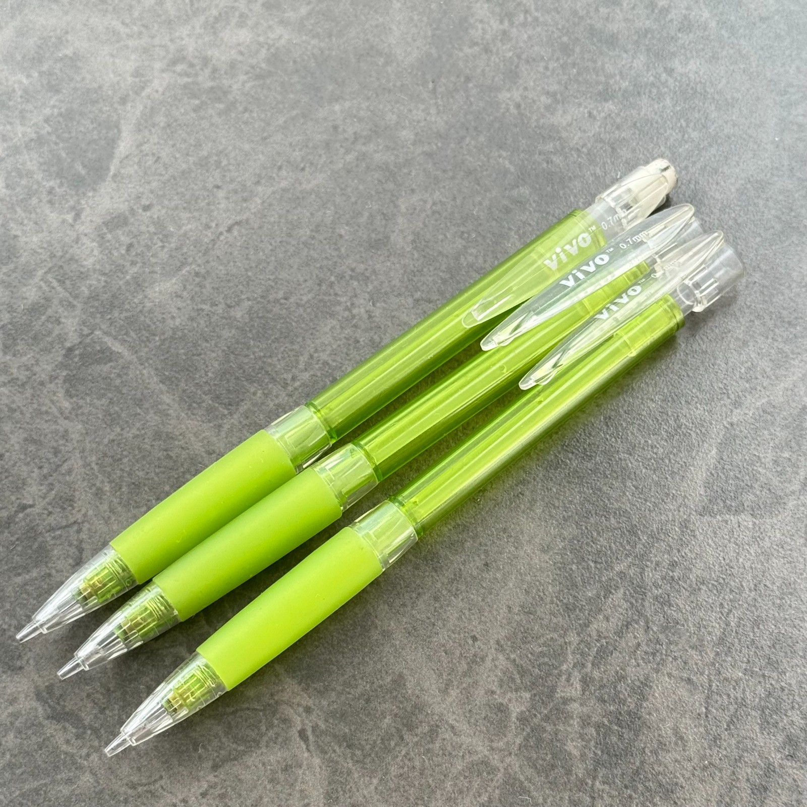 Vivo Neon Green Mechanical Pencil Lot x3, Vintage 90s – 0.7mm Lead