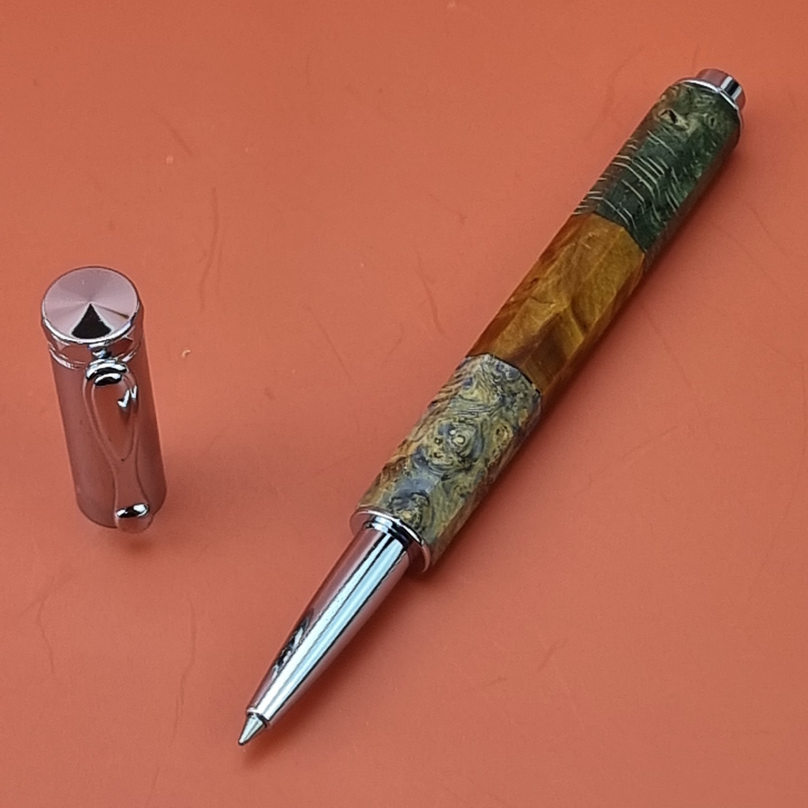 Hand Crafted Water based Ballpointpen with Octagonal Wood Barrel