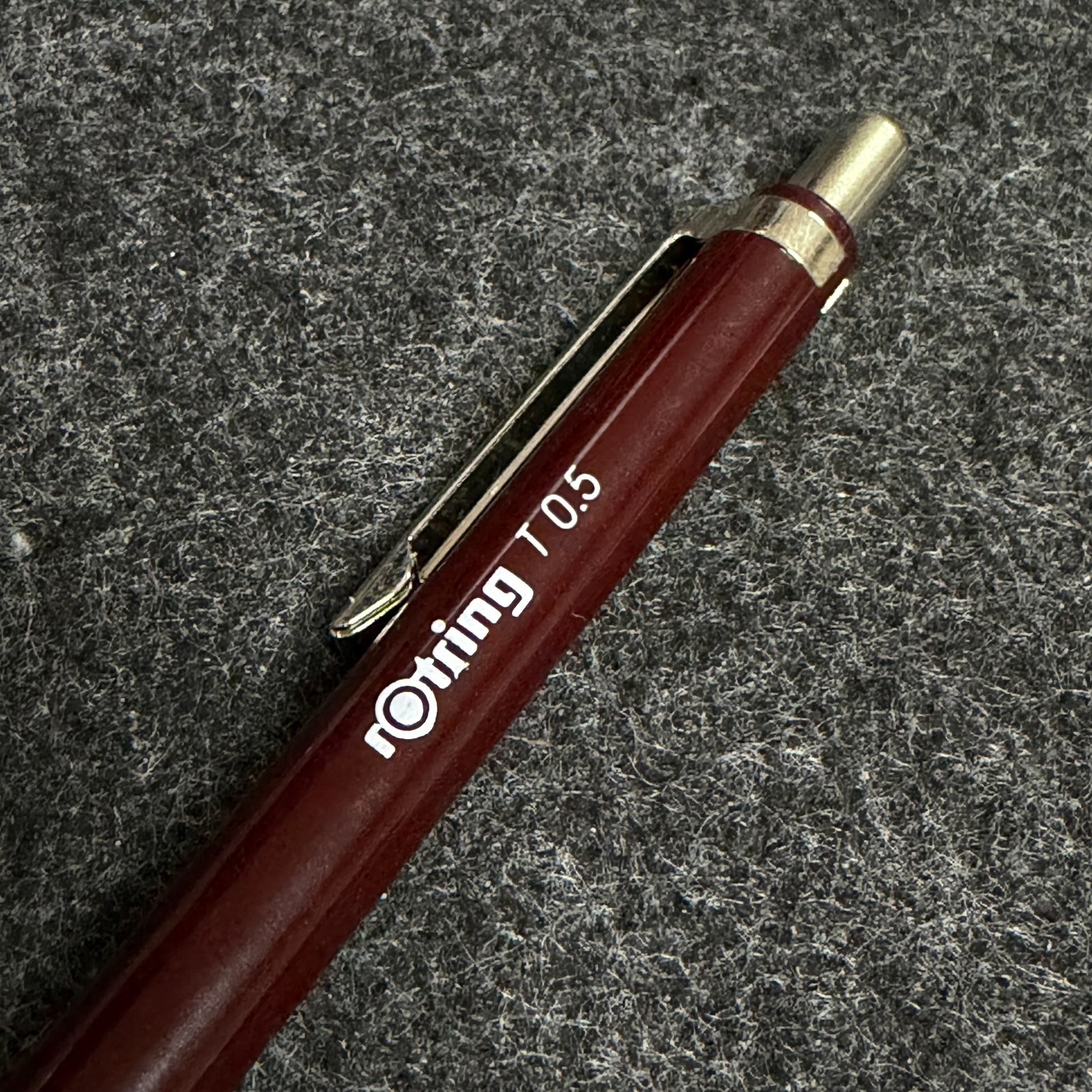Vintage rOtring T 0.5mm Burgundy Mechanical Pencil Germany NOS