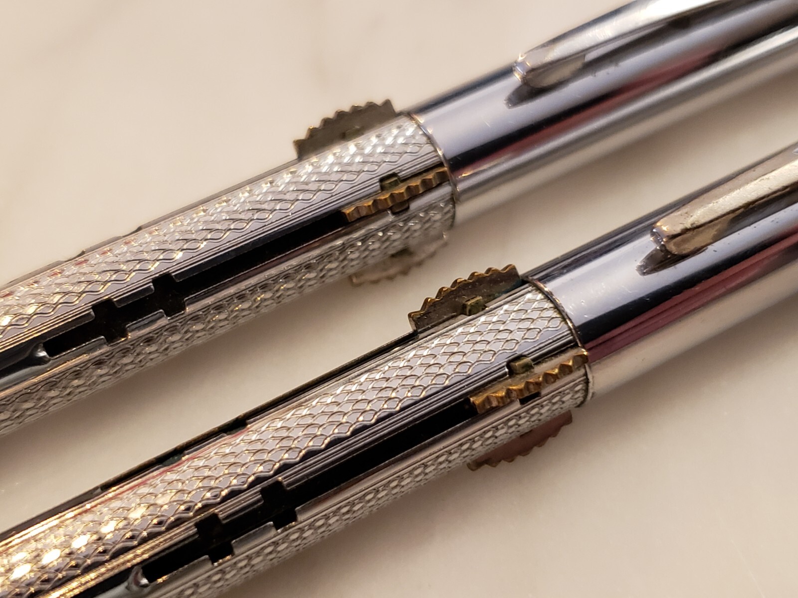 2x NORMA FOUR COLOR MECHANICAL PENCILS, Silver Rare Vintage Original