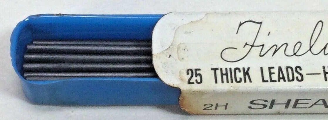 NEW Vintage Sheaffer Fineline 25 Thick Leads Hard Black Lot Of 11 Total 275 Lead