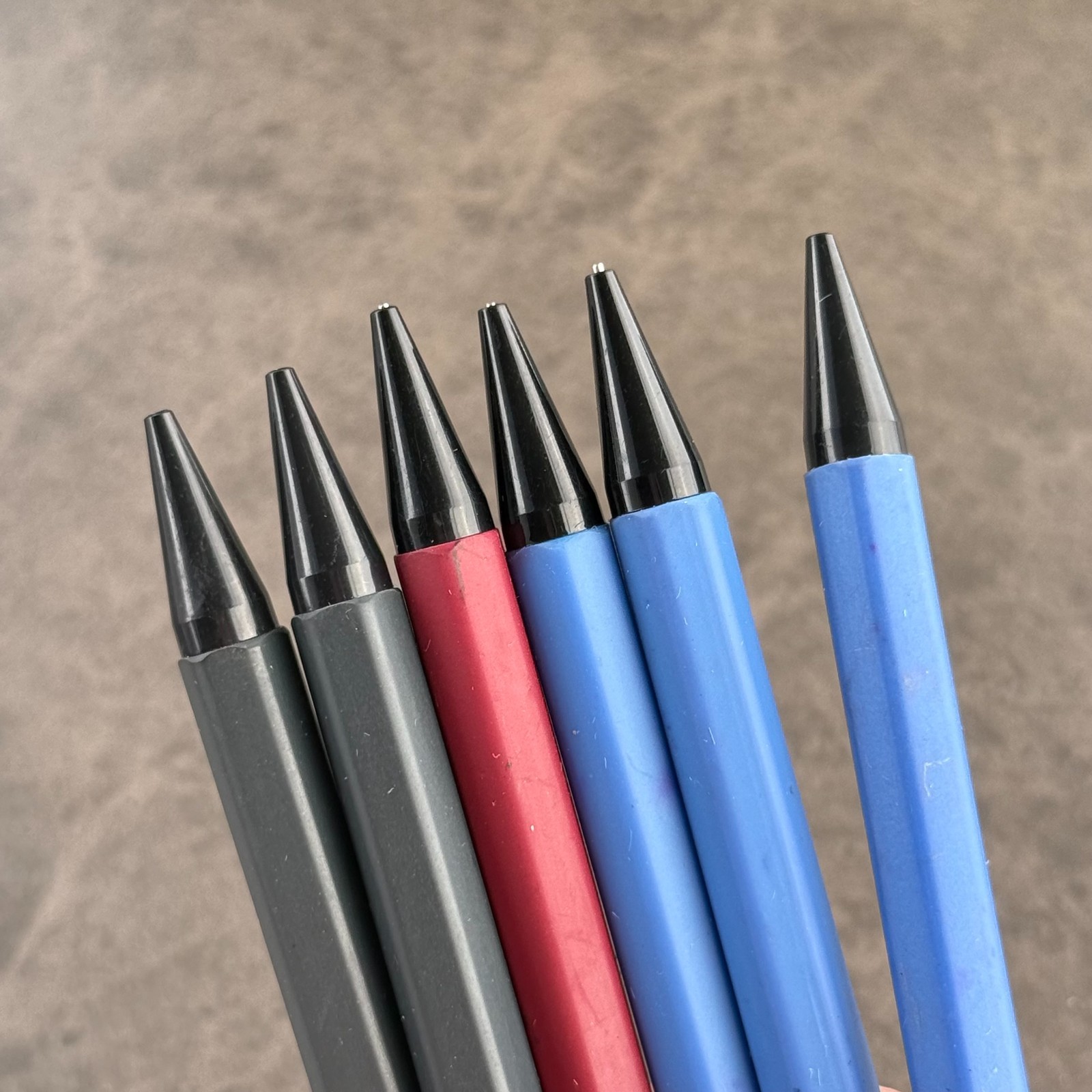 Scripto P3150 Mechanical Pencil Lot x6, Vintage Blue, Red, Black – 0.5mm Lead
