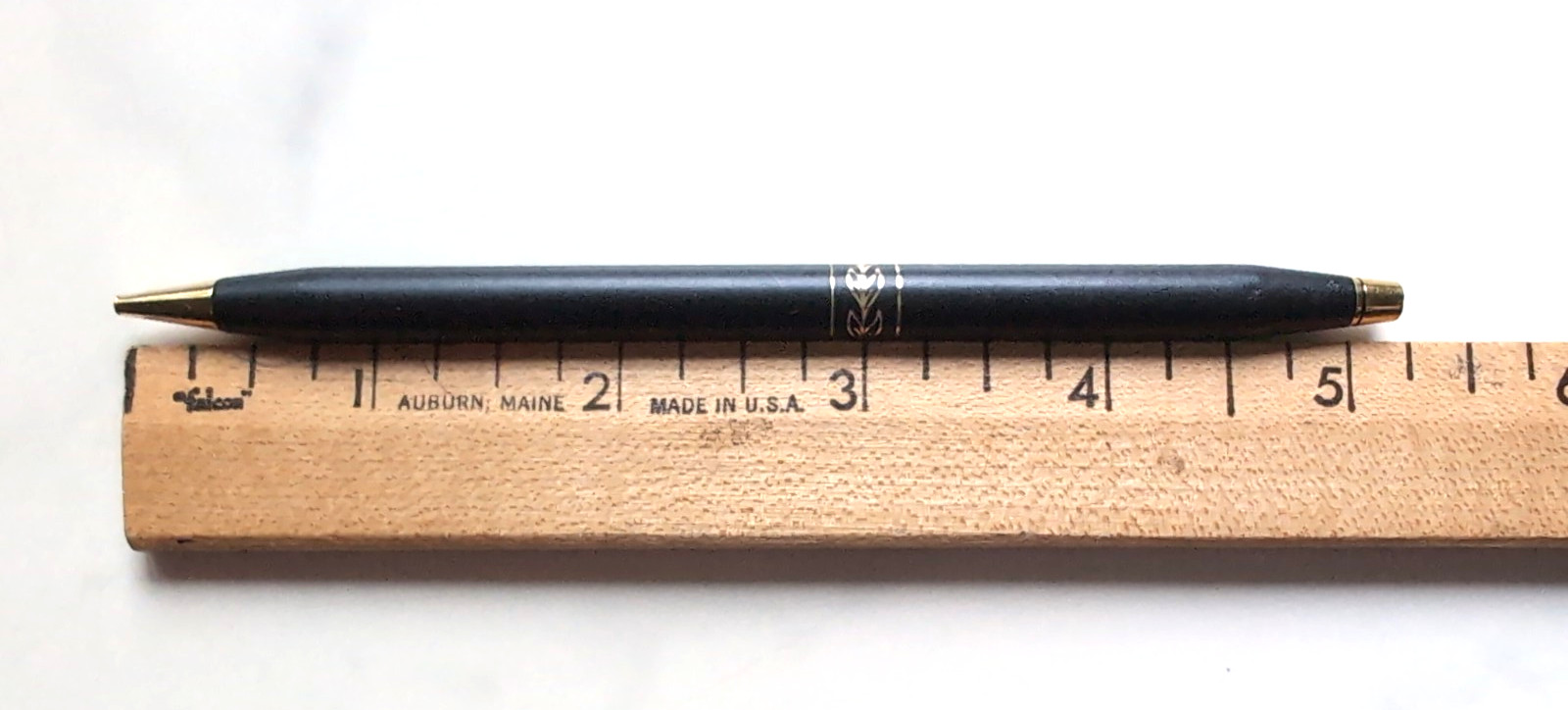 Vtg CROSS Matte Black Mechanical Pencil w/ Gold Design & Eraser