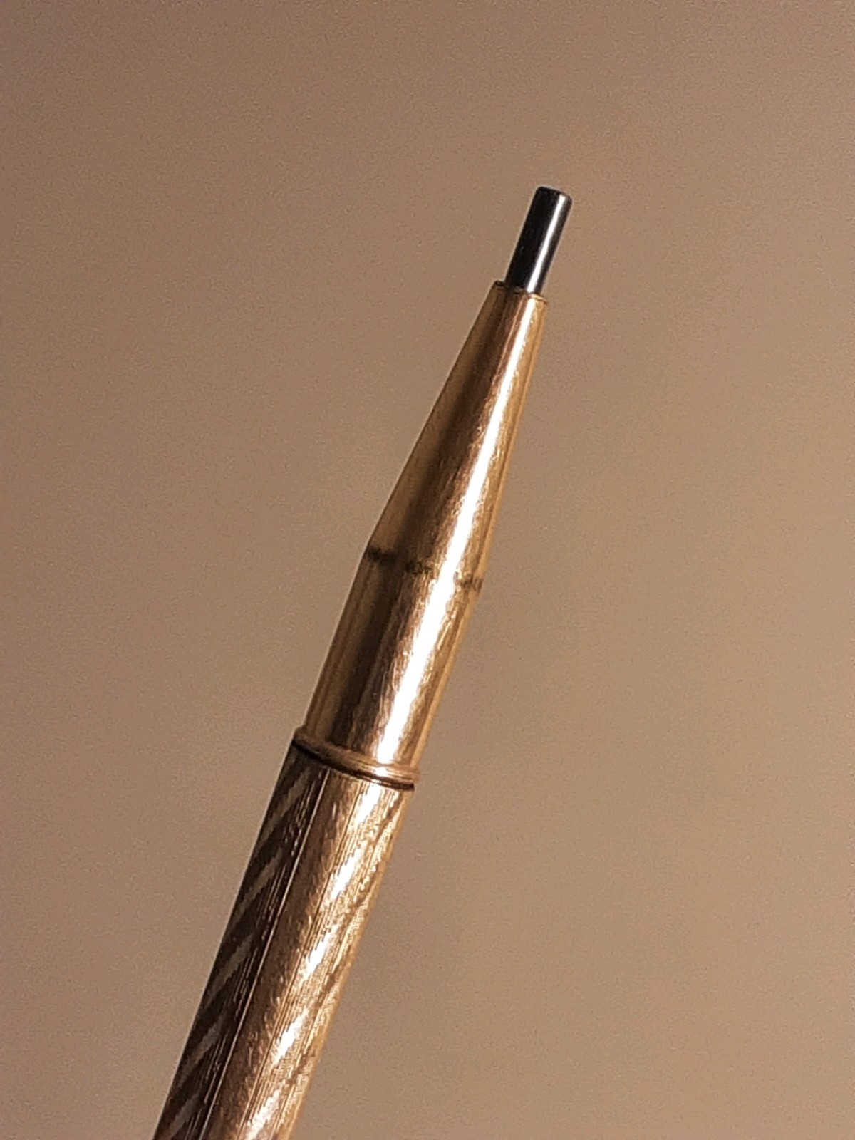 Vintage mechanical golf pencil / Gold color / Deco style