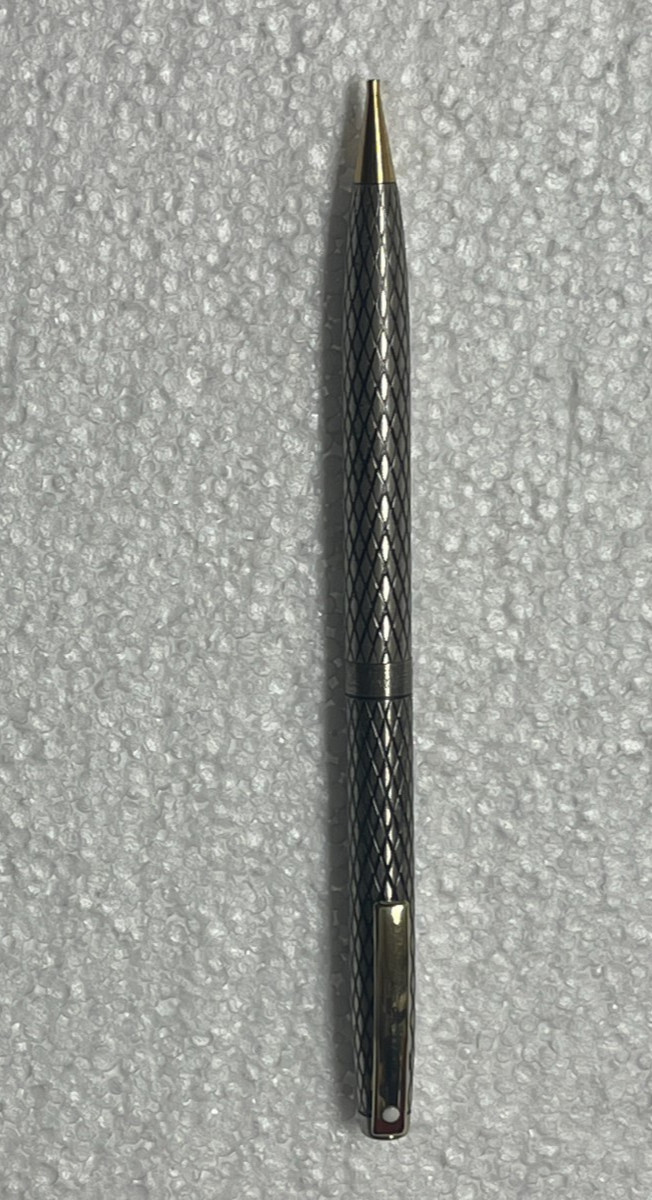 Vintage Sheaffer Imperial Sterling Silver Diamond Grid Mechanical Pencil Working