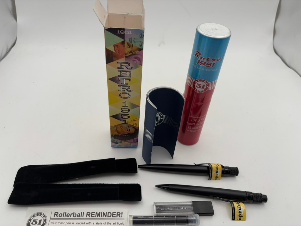 Retro 51 Tornado Black Pen and Mechanical Pencil set VRS-1701N – NEW