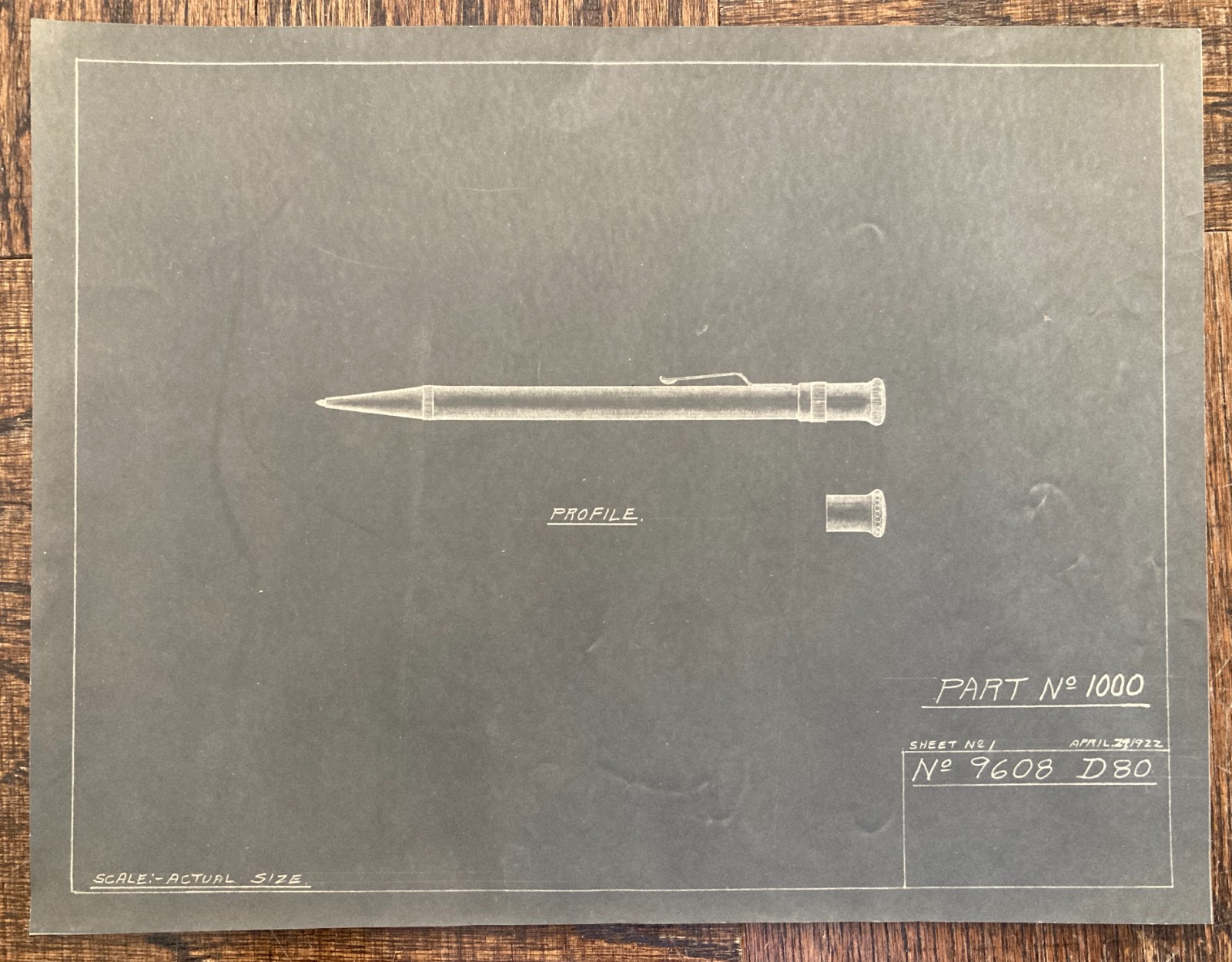 Lot of Original Antique 1922 Mechanical Pencil Pen Blueprints Industrial Archive