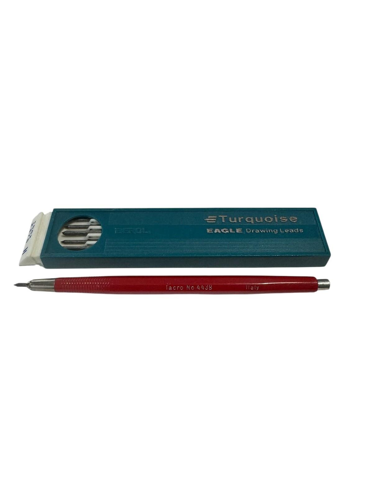 VTG Tacro Italy No 4439 Mechanical Pencils Red w/ Turquoise Refills (9.75 Total)