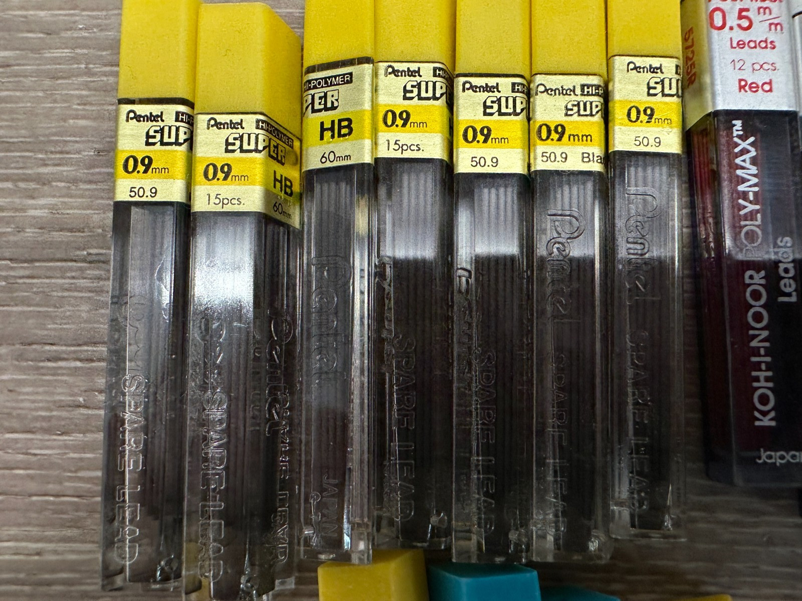 Mechanical Pencil Refill Lead Mixed Lot of 21 Koh-i-nor Pentel 0.5mm 0.7mm 0.9mm