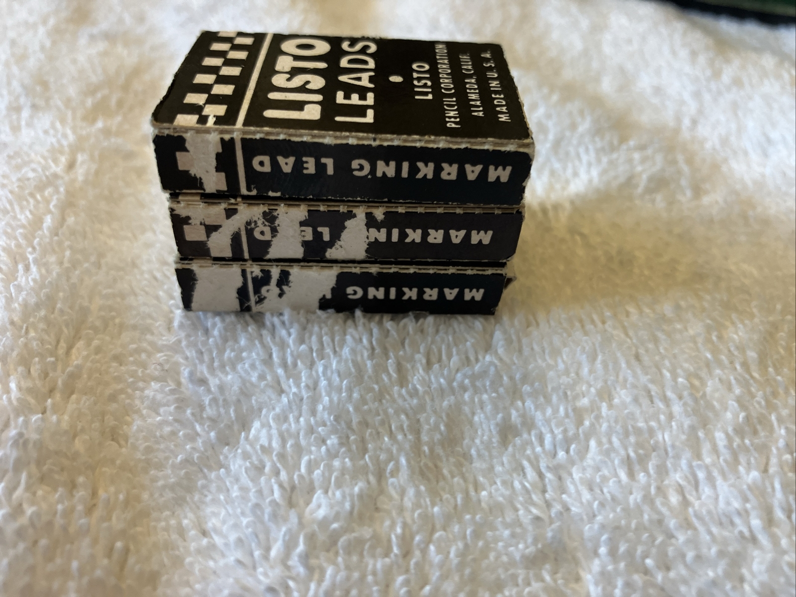 Lot of 3 Vintage Listo Leads Black No. 162 Marking Leads