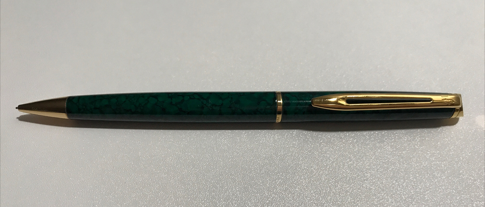 Vintage Waterman Hemisphere Writing Pencil Marbled Green & Gold Trim 0.5 mm NOS