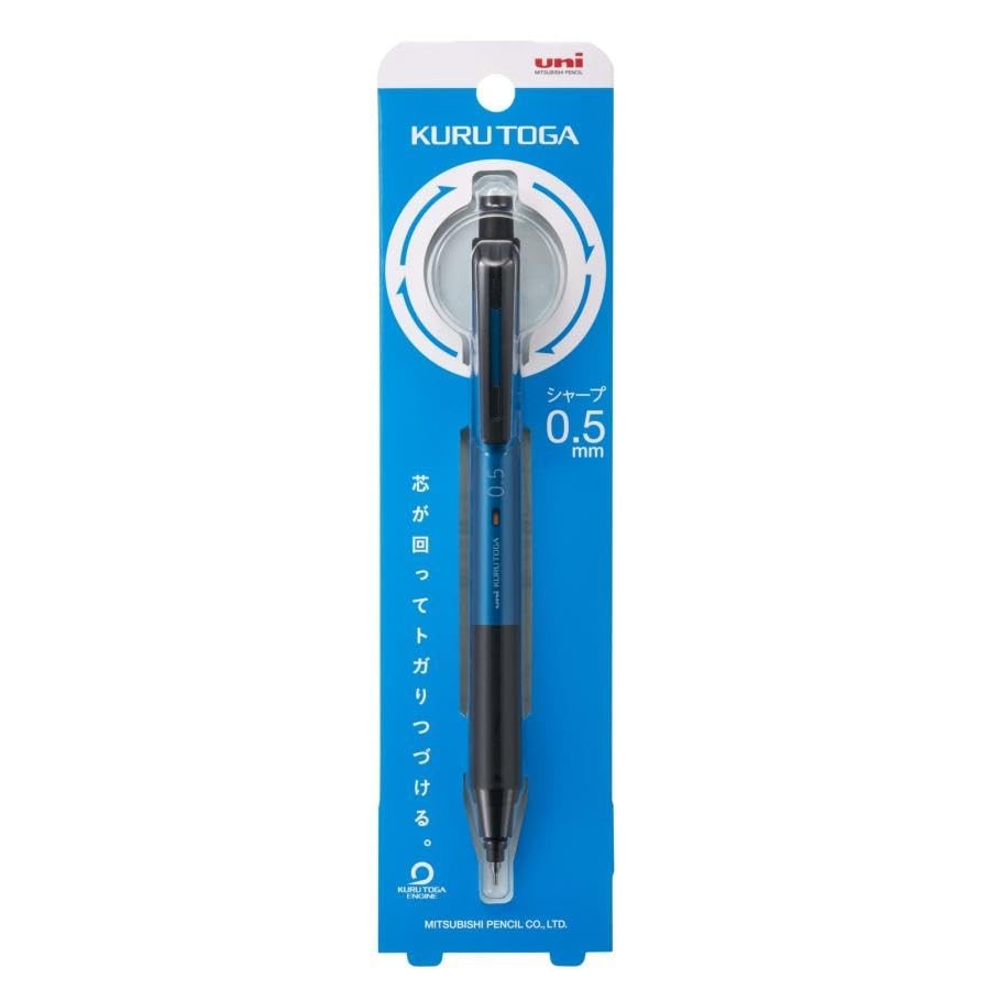 Uni Kurutoga KS 0.5mm Mechanical Pencil Blue M5KS1P.33 HB Leads Sticky Note