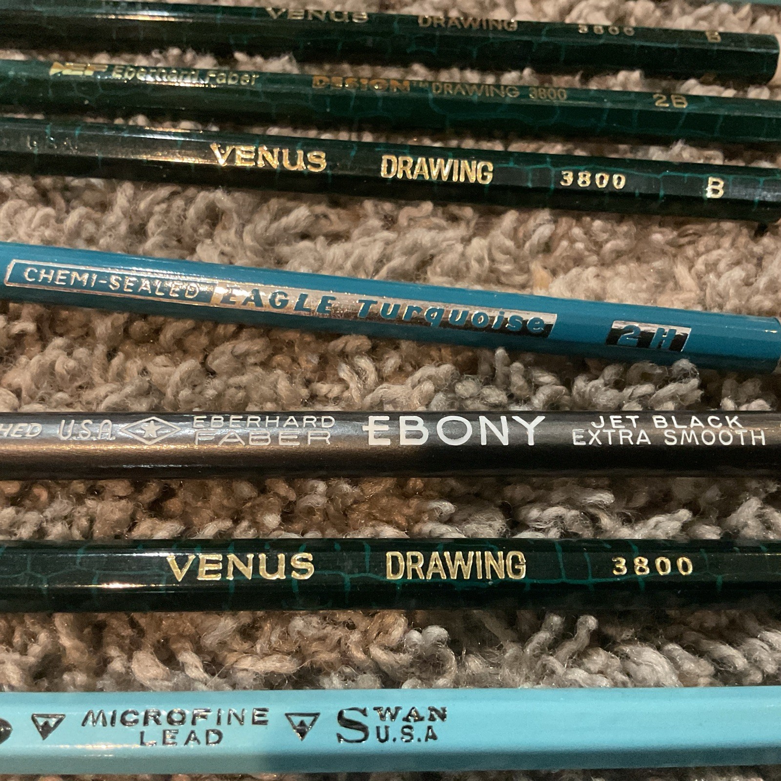 Lot Of Drawing Pencils, Brands include Turquoise, Othello, Ebony, Venus