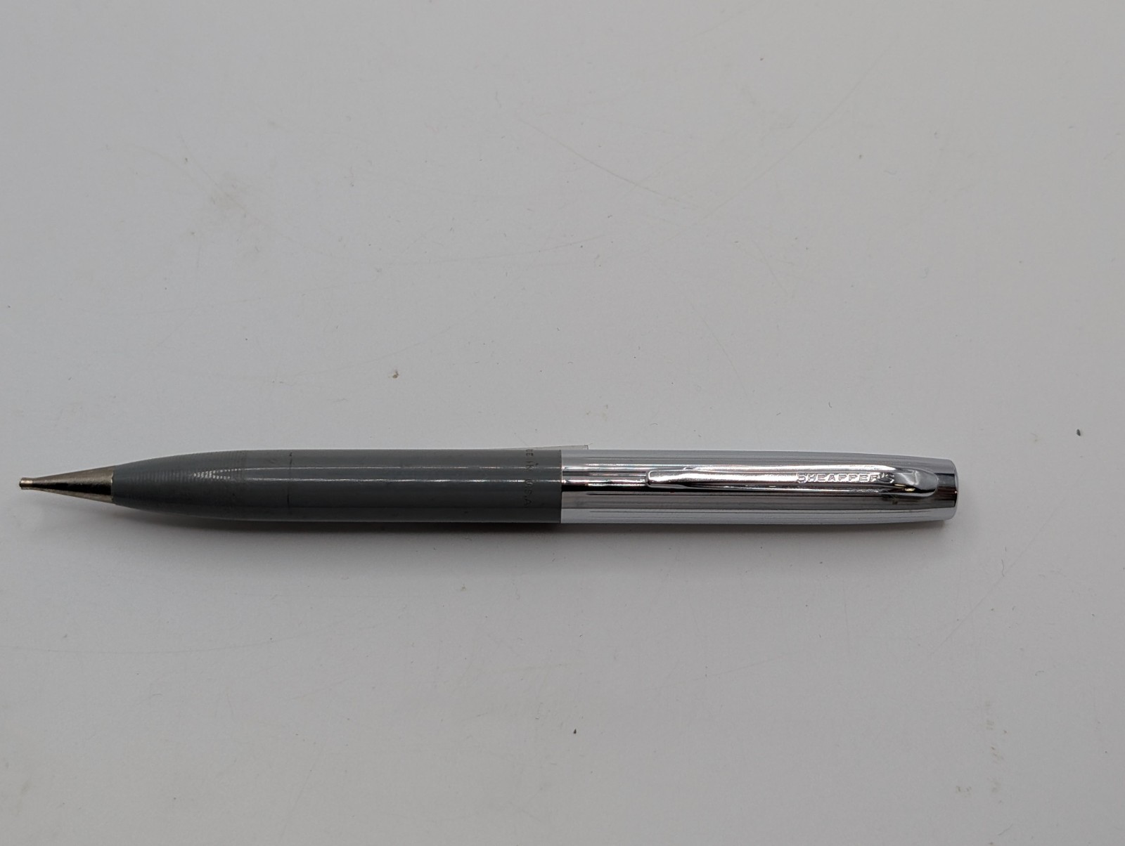 Vintage Sheaffers Grey & Chrome Mechanical Pencil Made In USA