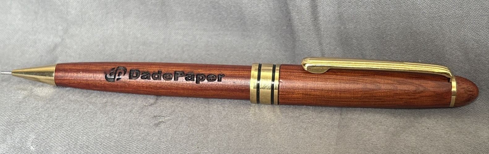 Dade Paper branded Mechanical Rosewood Wooden Pencil Plastic Tube