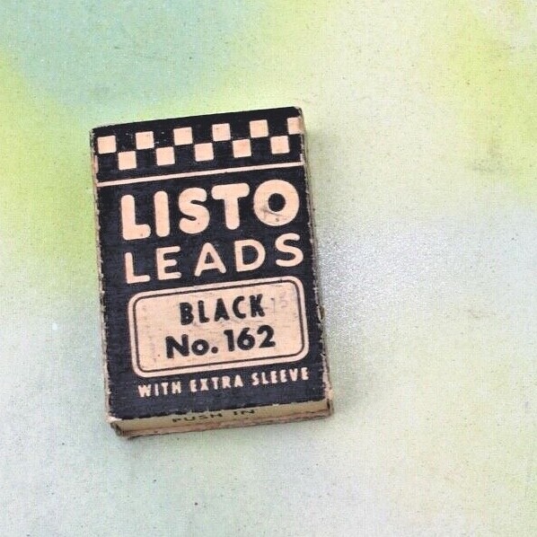 Vintage Listo Leads Black No. 162 Pencil Corporation Full Box extra Sleeve