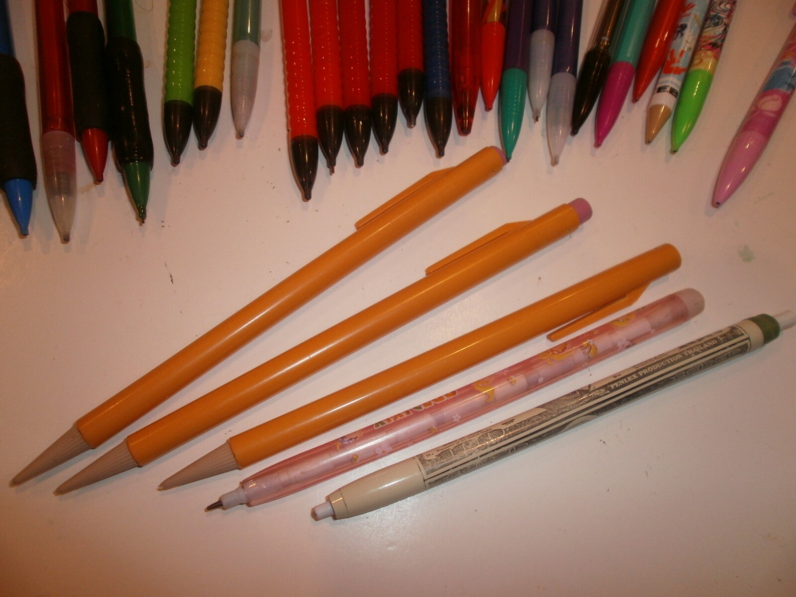 35 Mechanical Pencils 0.7mm + 2 Pop-A-Point push Pencils used assorted colors