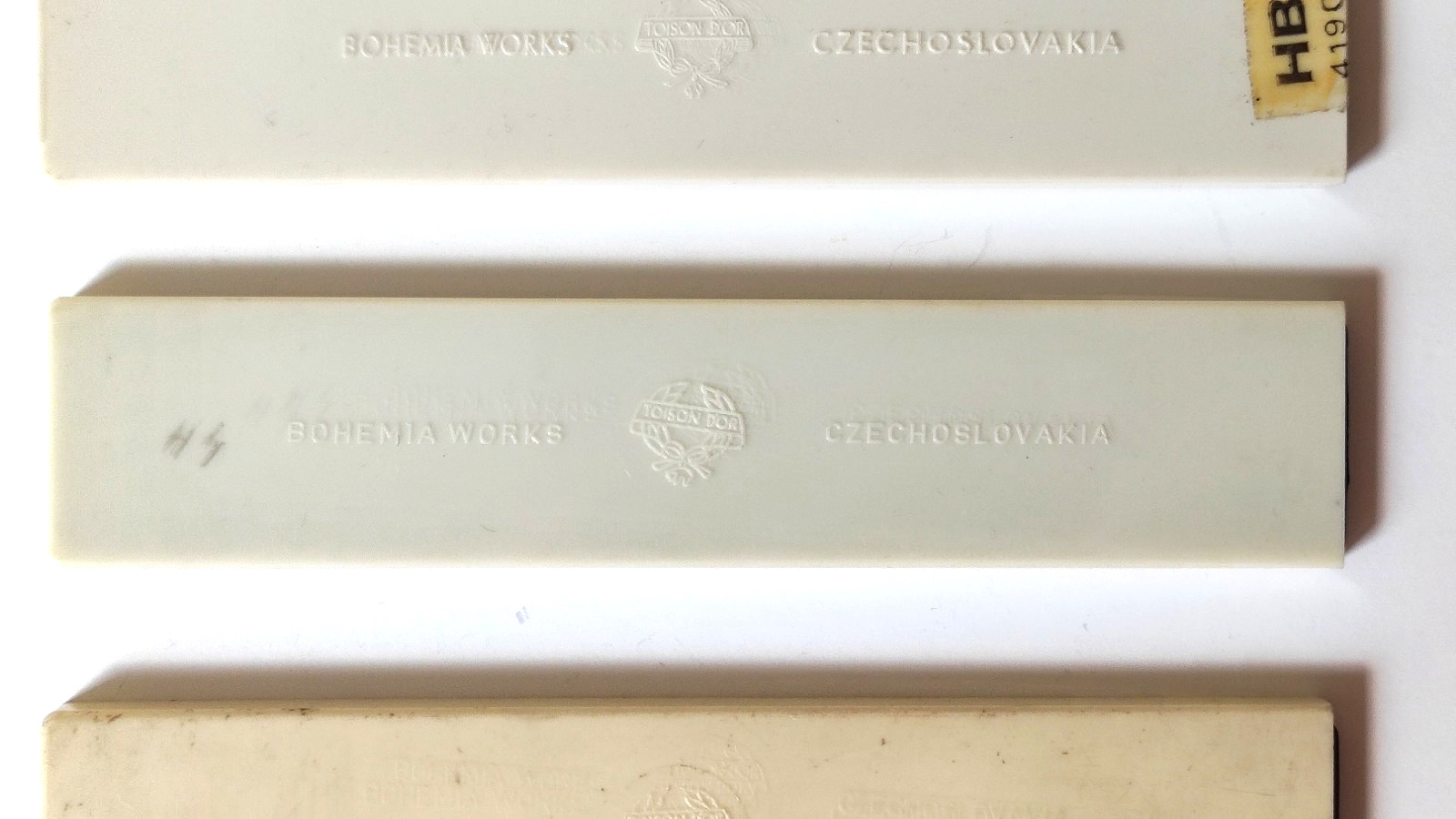 BOHEMIA WORKS Pencil Leads 4190 Set of 6 in 6 Plastic Boxes,Czechoslovakia 1970s