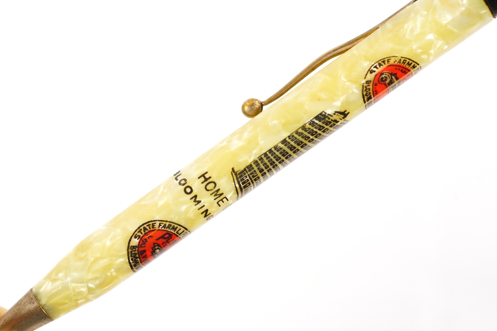 1930s State Farm Insurance Quick Point Marbled Celluloid Mechanical Pencil