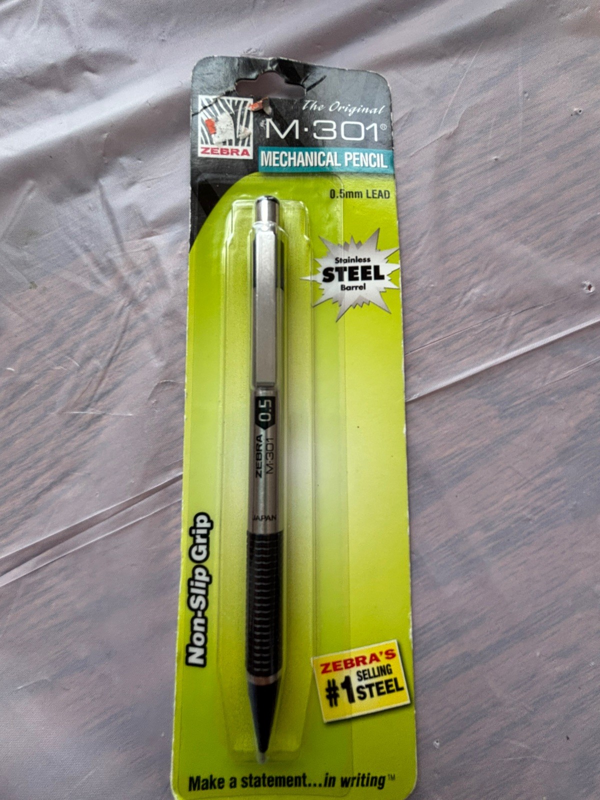 Vintage Zebra M- 301 Mechanical Lead Stainless Steel Barrel Pencil NOS