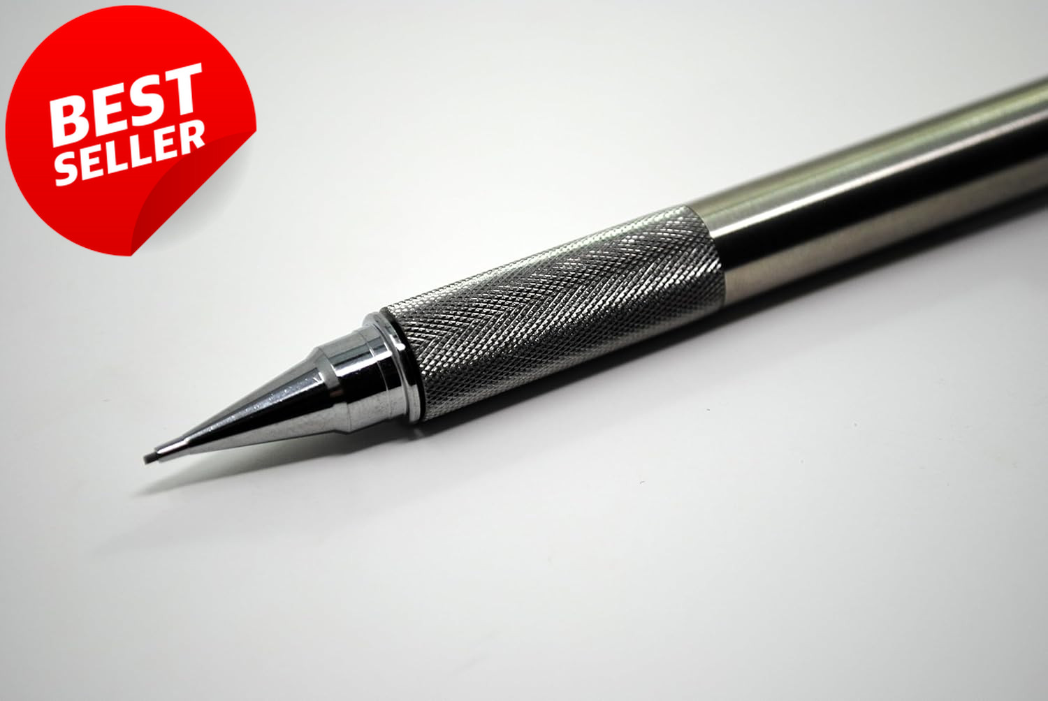 0.7mm Mechanical Pencil Steel Barrel Knurled Grip Refillable 1 Pack – US