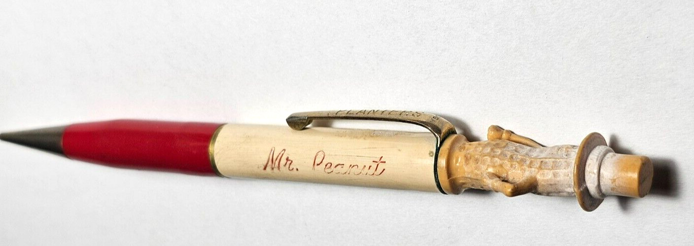 Vintage Planters Peanuts Advertising Mechanical Pencil Red & White
