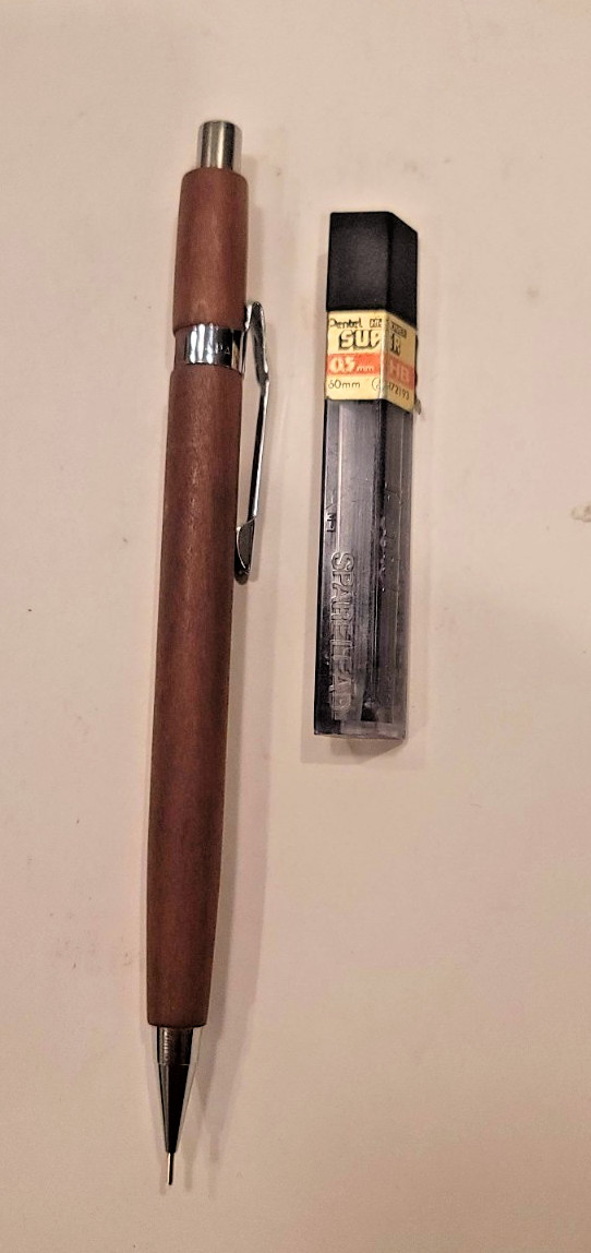 Hand Crafted Pentel 0.3mm Mechanical Pencil with Round Wood Barrel with Lead