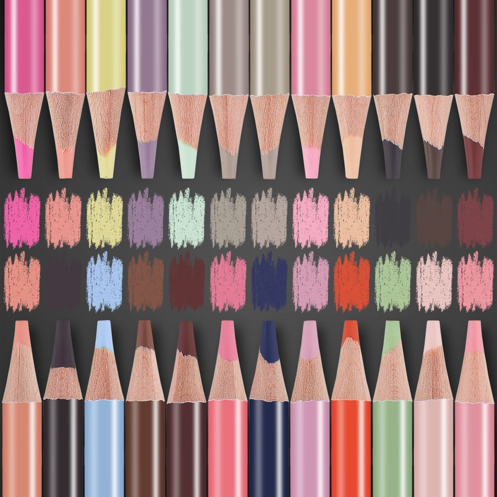 MARTCOLOR 24 Colors Skin Tone Colored Pencils 24 Count (Pack of 1), 24