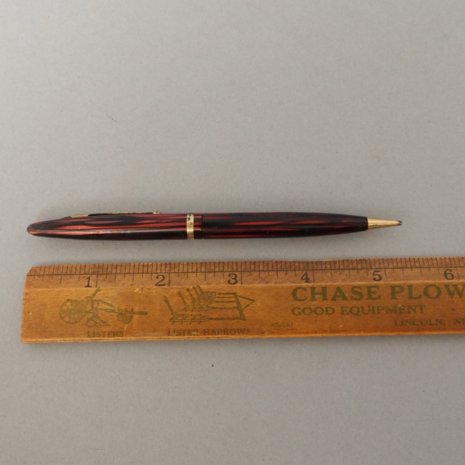Vtg Sheaffer Balance 400 Mechanical Twist Pencil Carmine Red Striated 1930s