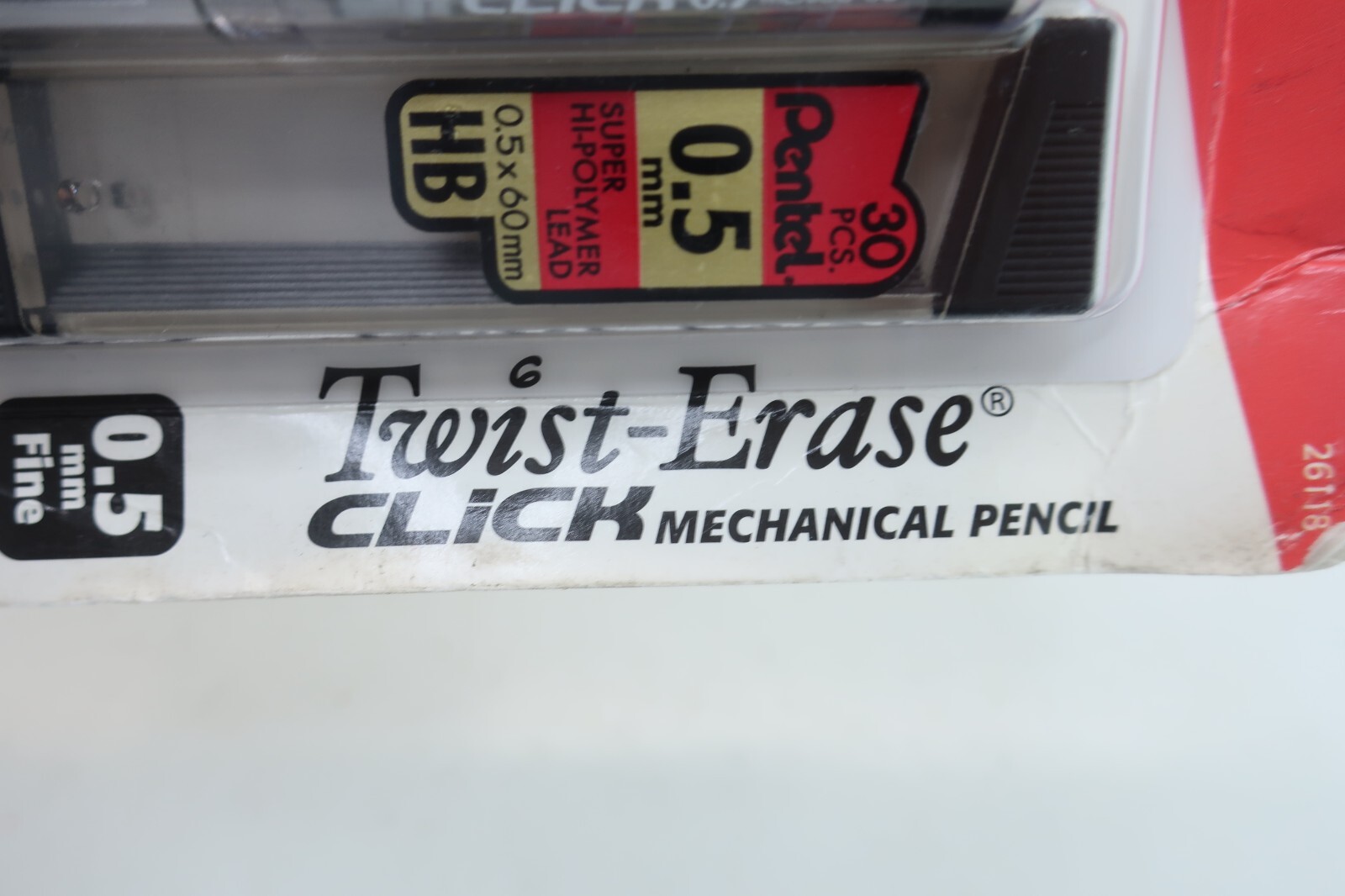 Pentel 26118 Twist Erase 0.5 mm Fine Click Mechanical Pencil w/ Refill Pack of 6