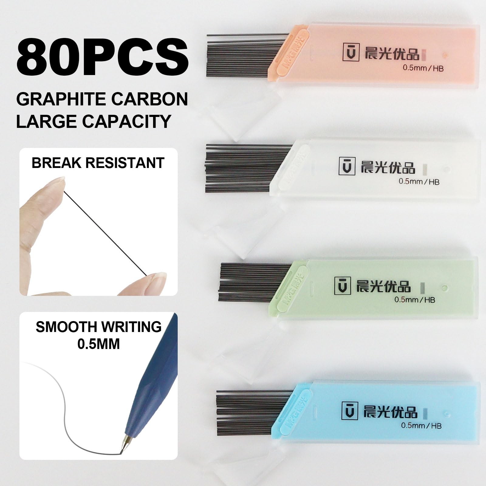 6 PCS 0.5mm Cute Pastel Mechanical Pencils Set with Lead Refills Eraser