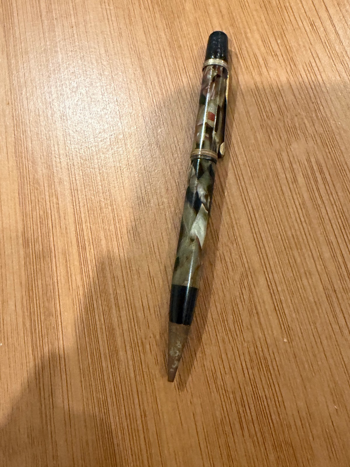 Vintage Wearever Green Black Camo Plastic or Celluloid Mechanical Pencil