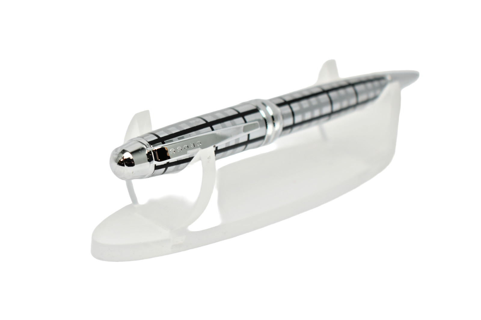 CROSS Bailey Polished Chrome Geometric Pattern 0.7mm Pencil with Gift Box