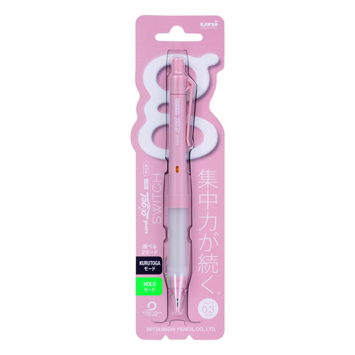 Mitsubishi Pencil Alpha Gel Switch Mechanical Pencil 0.3mm Cotton Pink