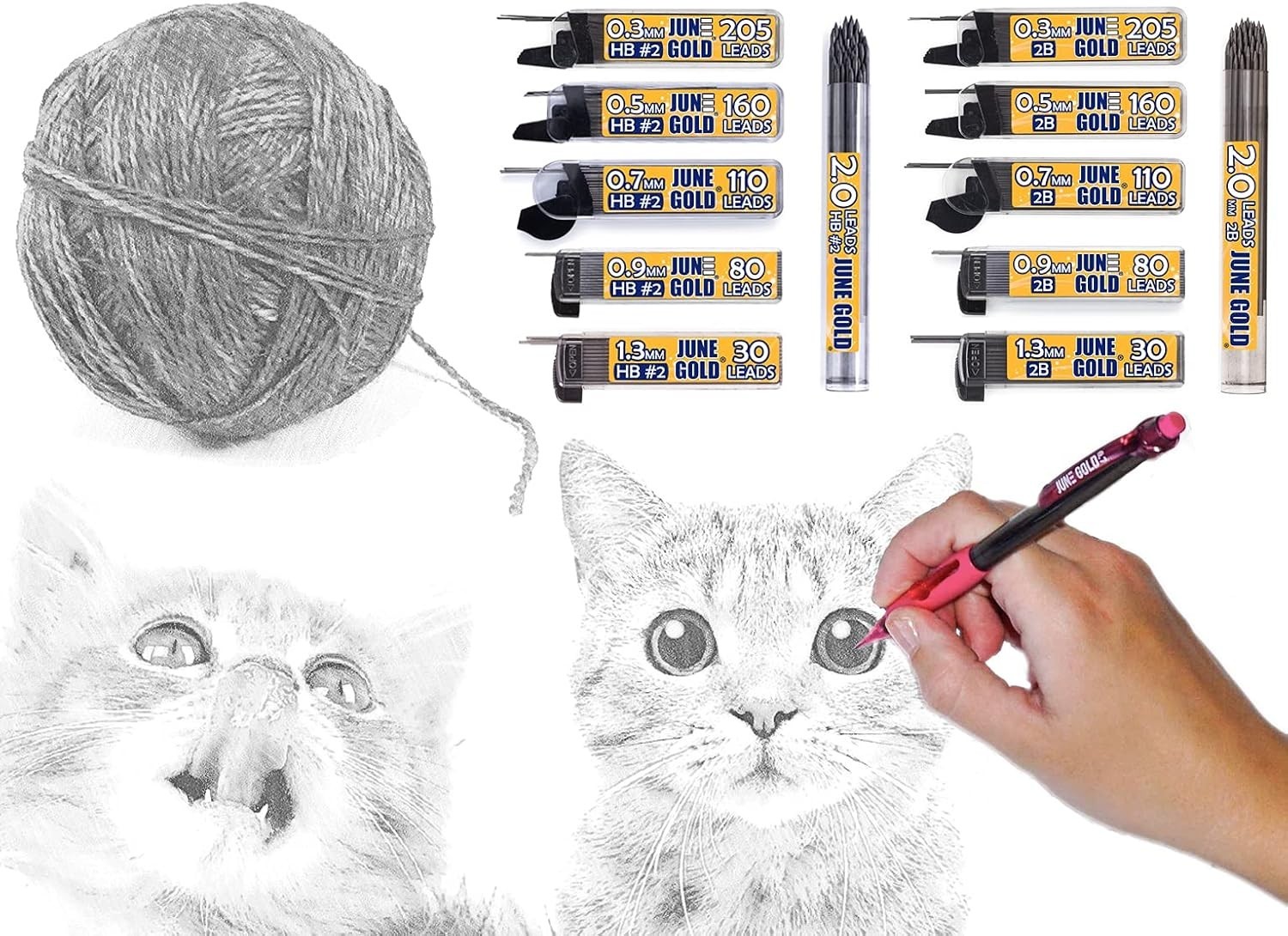 Refined 0.5 mm HB Graphite Lead – 640 Refills in 4 Stylish Dispensers