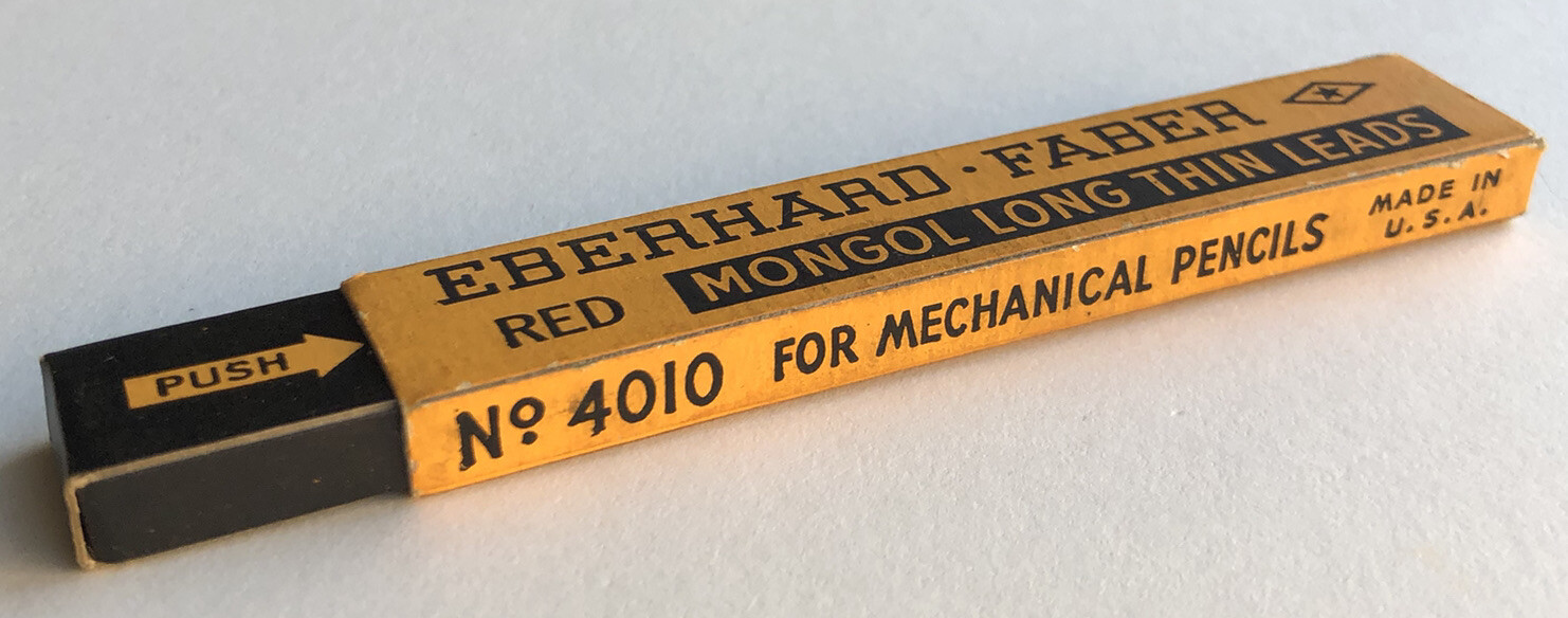 Vintage Eberhard Faber MONGOL 1.18mm Pack Of 4 Red Mechanical Pencil Lead USA