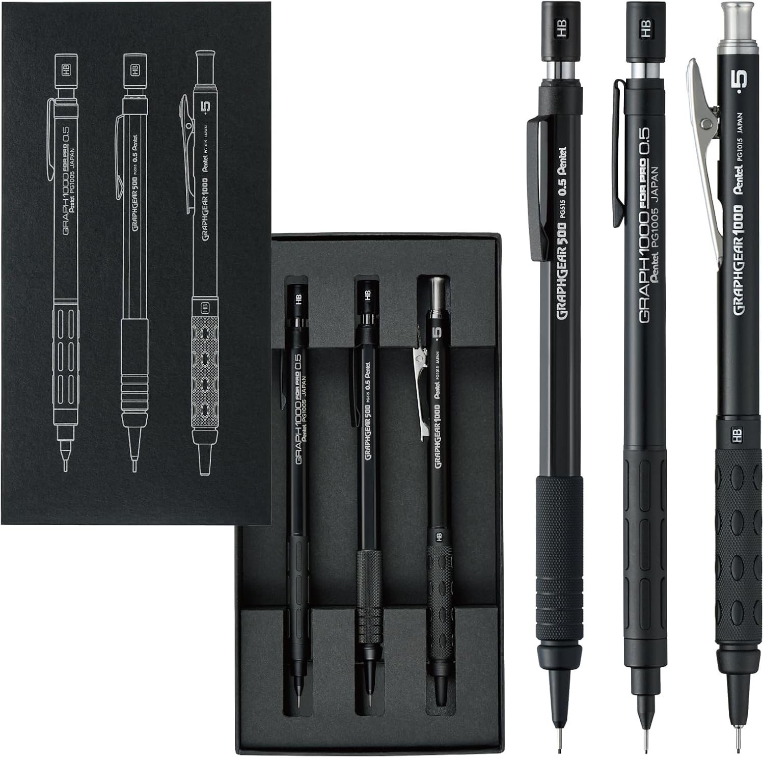 Pentel Graph Mechanical Pencil 0.5mm 60th Anniversary Limited 3-Piece Set PGANAS