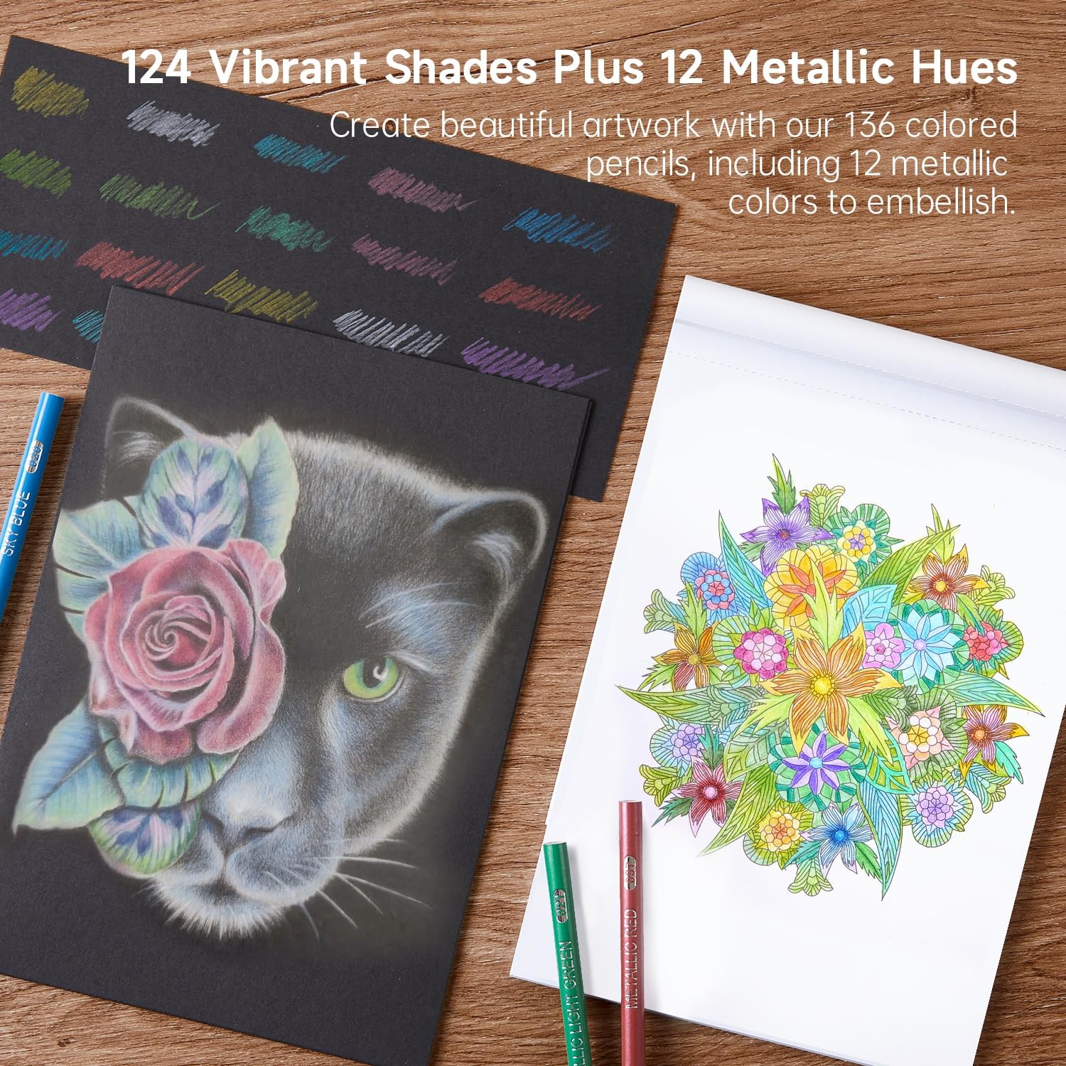 Shuttle Art 136 Color Pencils for Adult 1 Count (Pack of 136), 136 colour